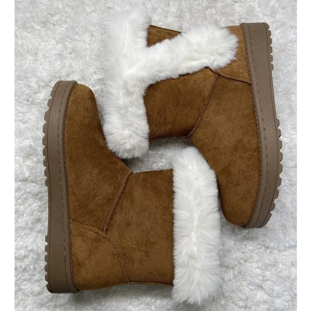 Sonoma Brown Faux Fur Boots Chestnut Alainaa Snow Winter Girls 4 Goods For Life